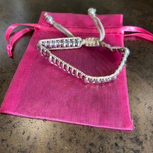Silver Friendship Bracelet on Neutral Rope